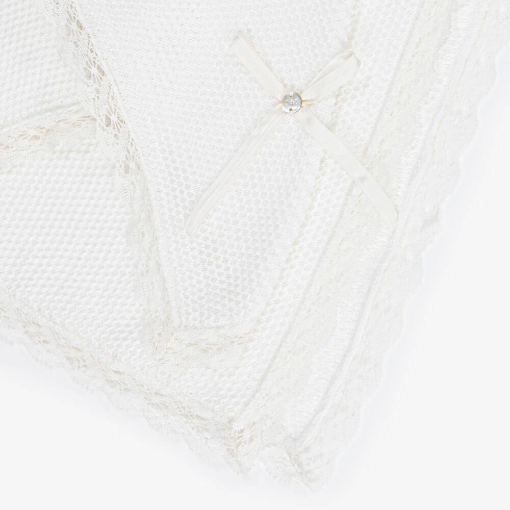 PAZ Rodríguez-Boys Ivory Textured Knit Wrap | Childrensalon Outlet