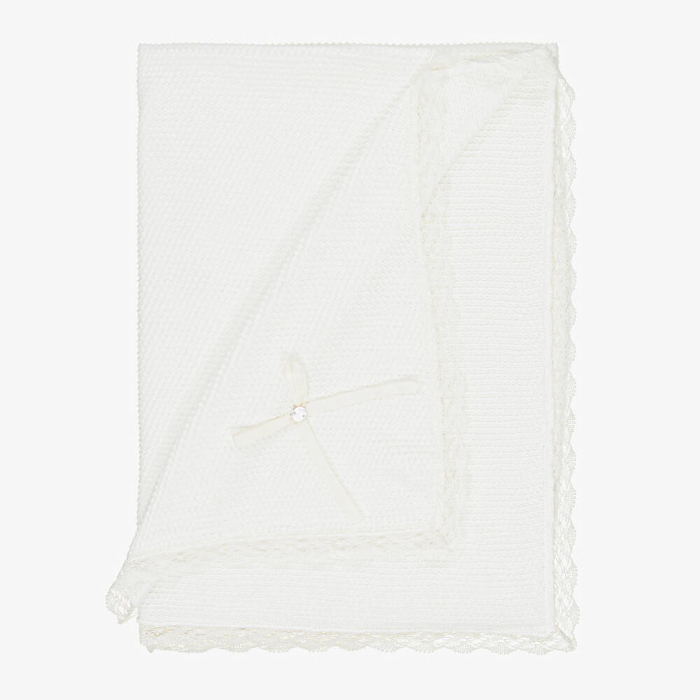 PAZ Rodríguez-Boys Ivory Textured Knit Wrap | Childrensalon Outlet