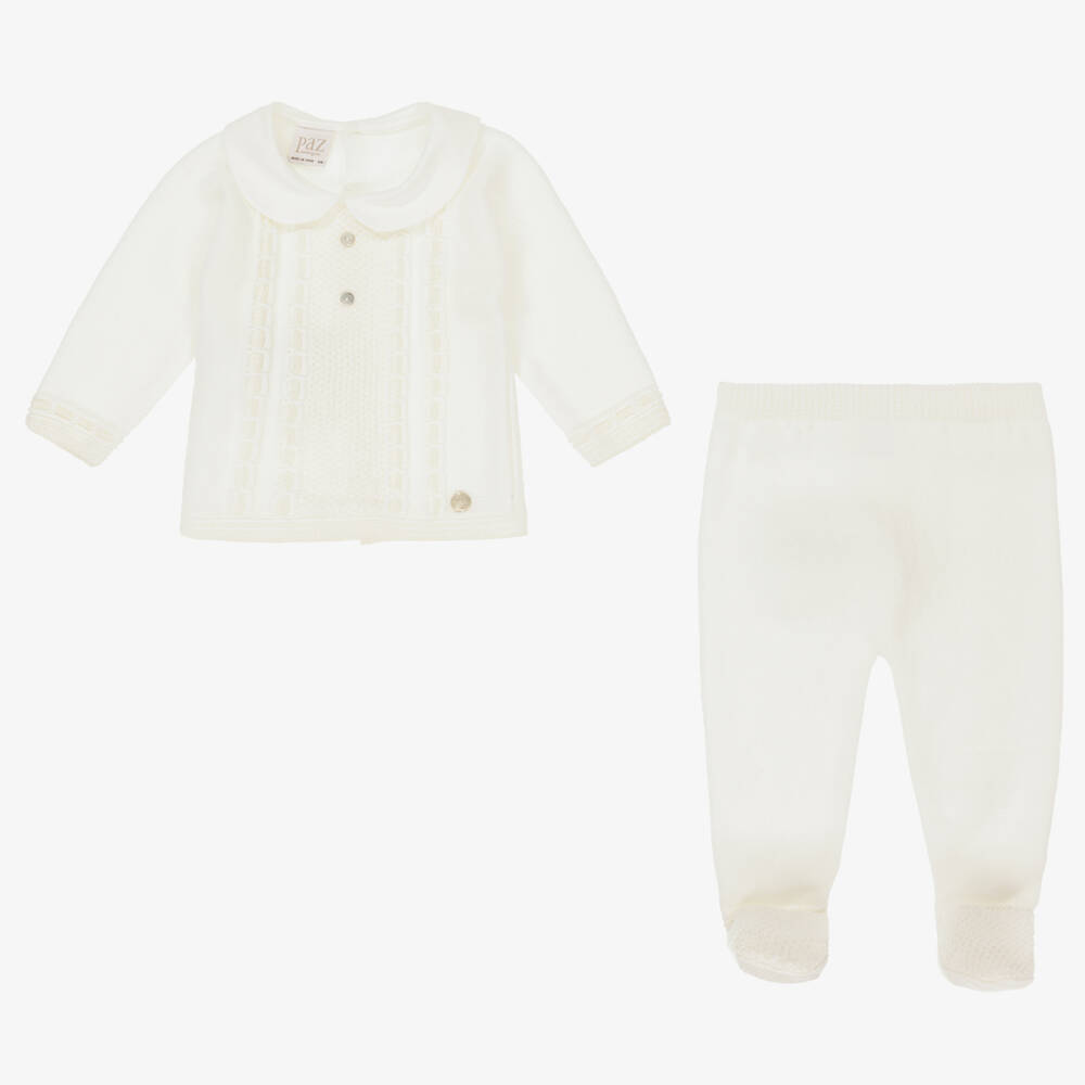 PAZ Rodríguez-Boys Ivory Wool Knit Set | Childrensalon Outlet