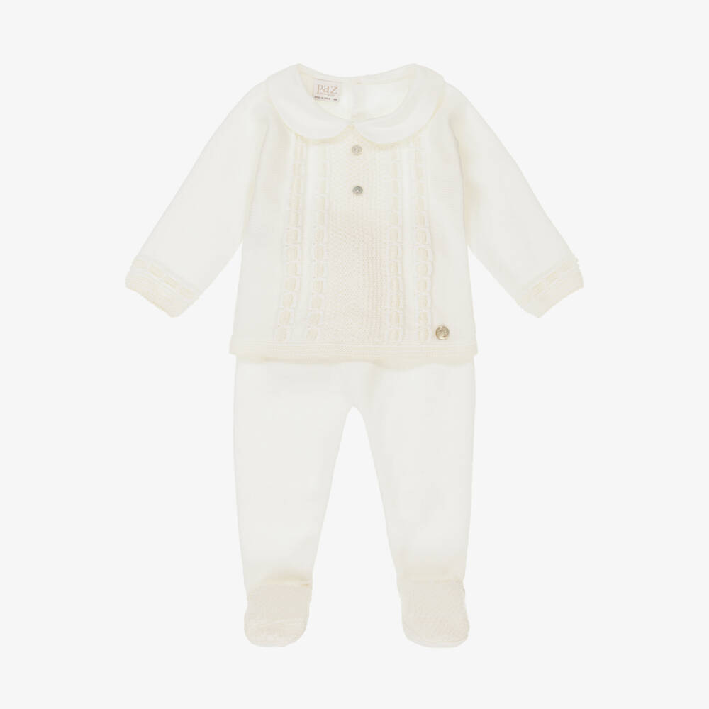 PAZ Rodríguez-Boys Ivory Wool Knit Set | Childrensalon Outlet