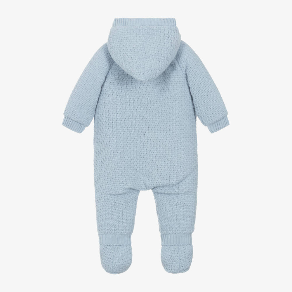 PAZ Rodríguez-Boys Knitted Blue Pramsuit Set | Childrensalon Outlet