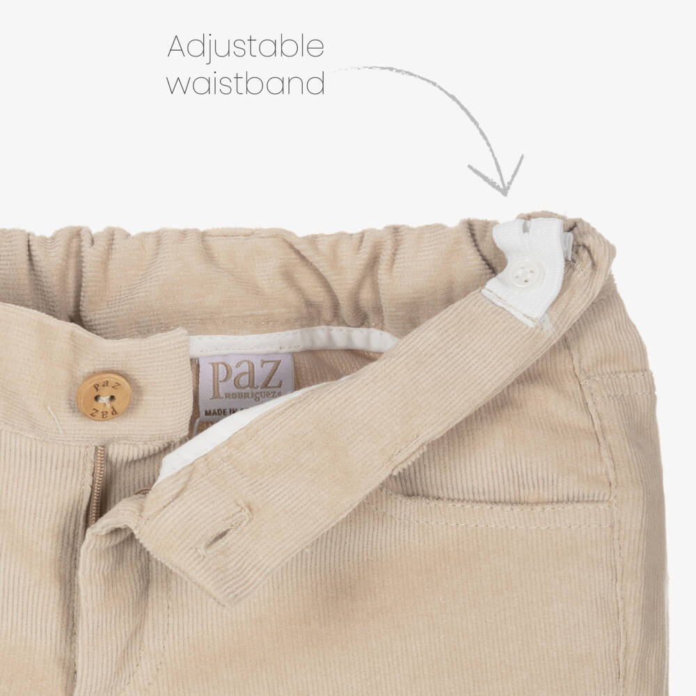 PAZ Rodríguez-Boys Light Beige Corduroy Trousers | Childrensalon Outlet