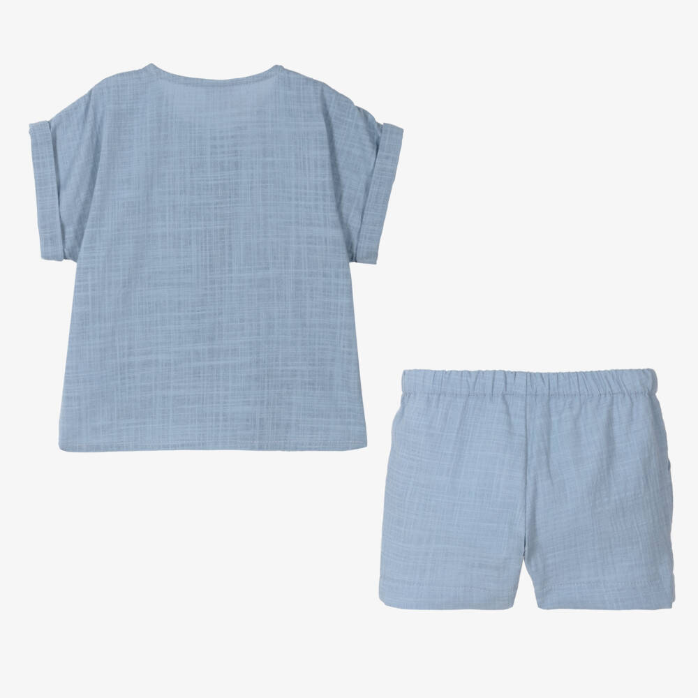 PAZ Rodríguez-Boys Light Blue Cotton Ensemble | Childrensalon Outlet