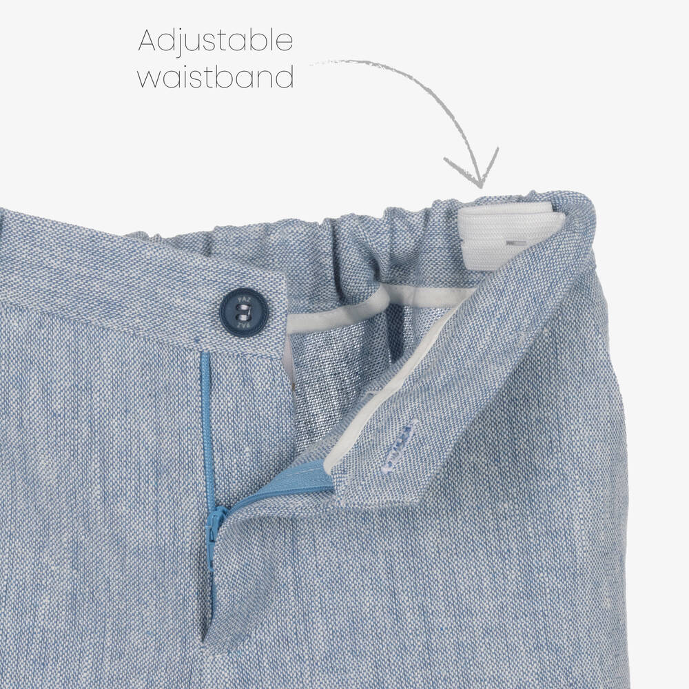 PAZ Rodríguez-Голубой льняной костюм для мальчиков | Childrensalon Outlet