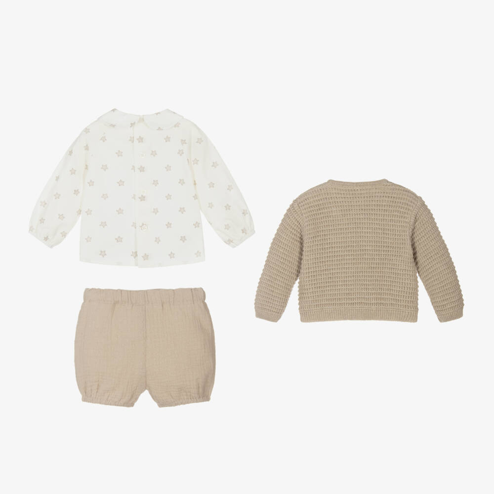 PAZ Rodríguez-Boys Light Brown Cotton Cashmere Set | Childrensalon Outlet