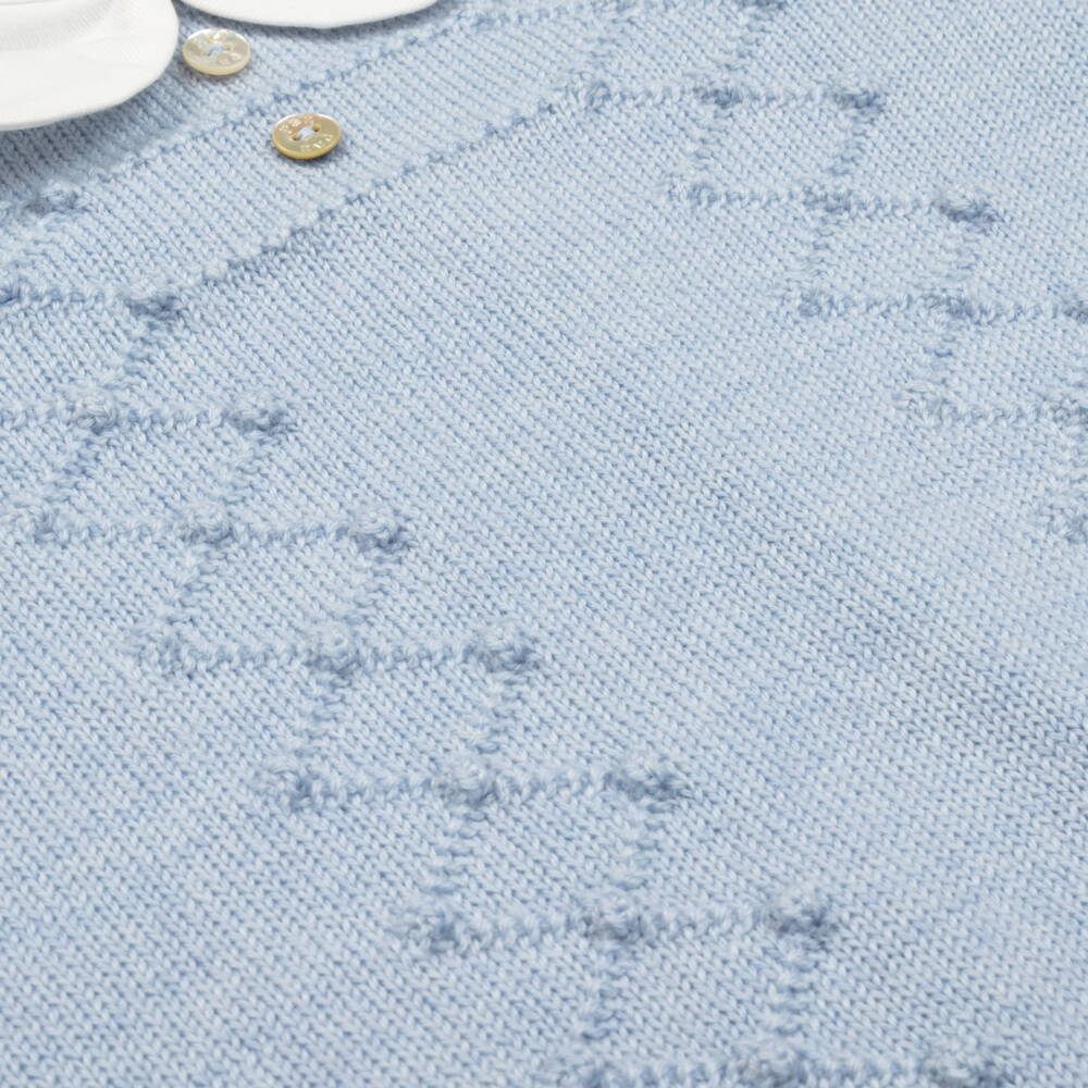 PAZ Rodríguez-Boys Merino Knit Blue Outfit | Childrensalon Outlet