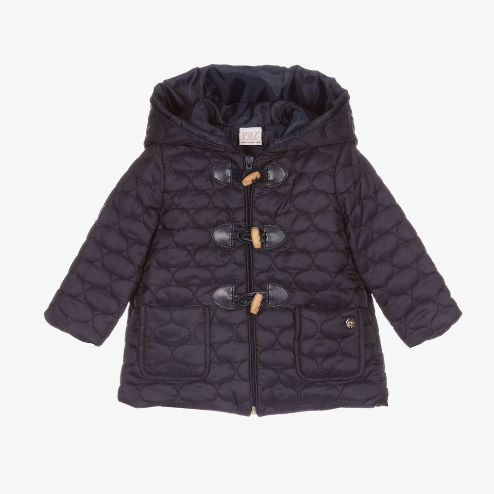 Paz Rodríguez - Boys Navy Blue Quilted Coat | Childrensalon