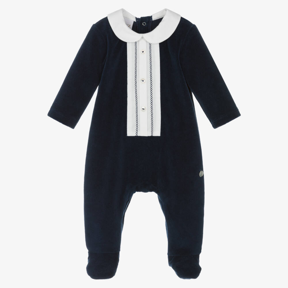 PAZ Rodríguez-Велюровый синий комбинезон для мальчиков | Childrensalon Outlet