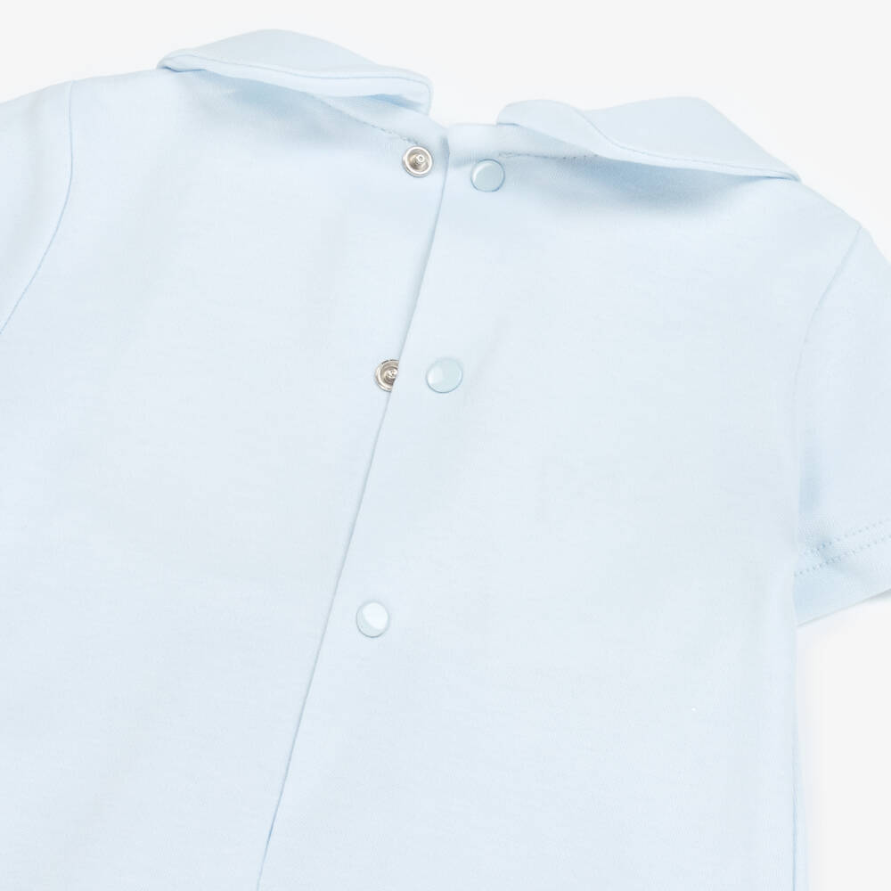 PAZ Rodríguez-Boys Pale Blue Shirred Romper | Childrensalon Outlet