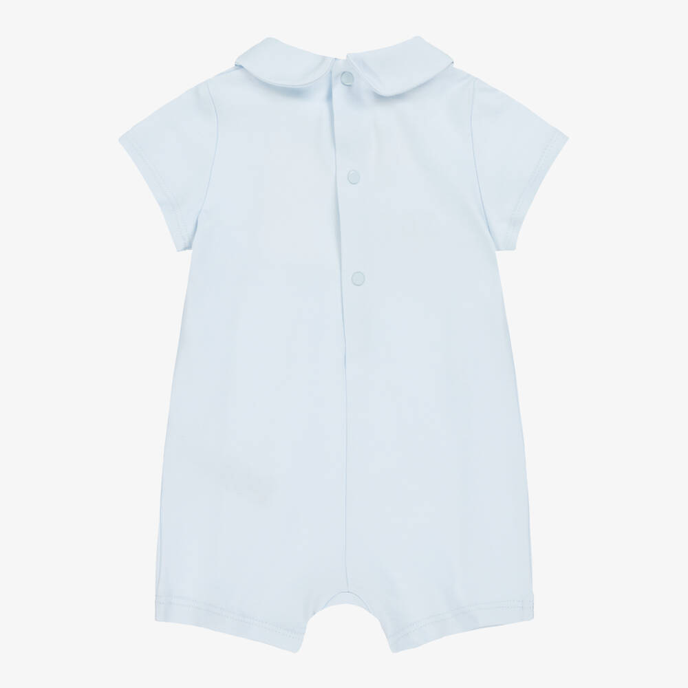 PAZ Rodríguez-Boys Pale Blue Shirred Romper | Childrensalon Outlet
