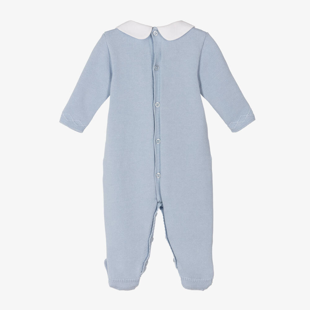 PAZ Rodríguez-Boys Sky-Hued Cotton Knitted Suit | Childrensalon Outlet