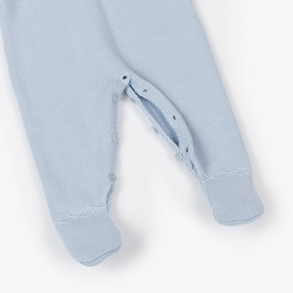 PAZ Rodríguez-Boys Sky-Hued Cotton Knitted Suit | Childrensalon Outlet