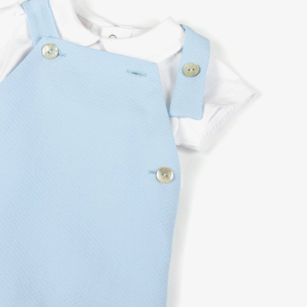 PAZ Rodríguez-Boys Soft Blue Dungaree Ensemble | Childrensalon Outlet
