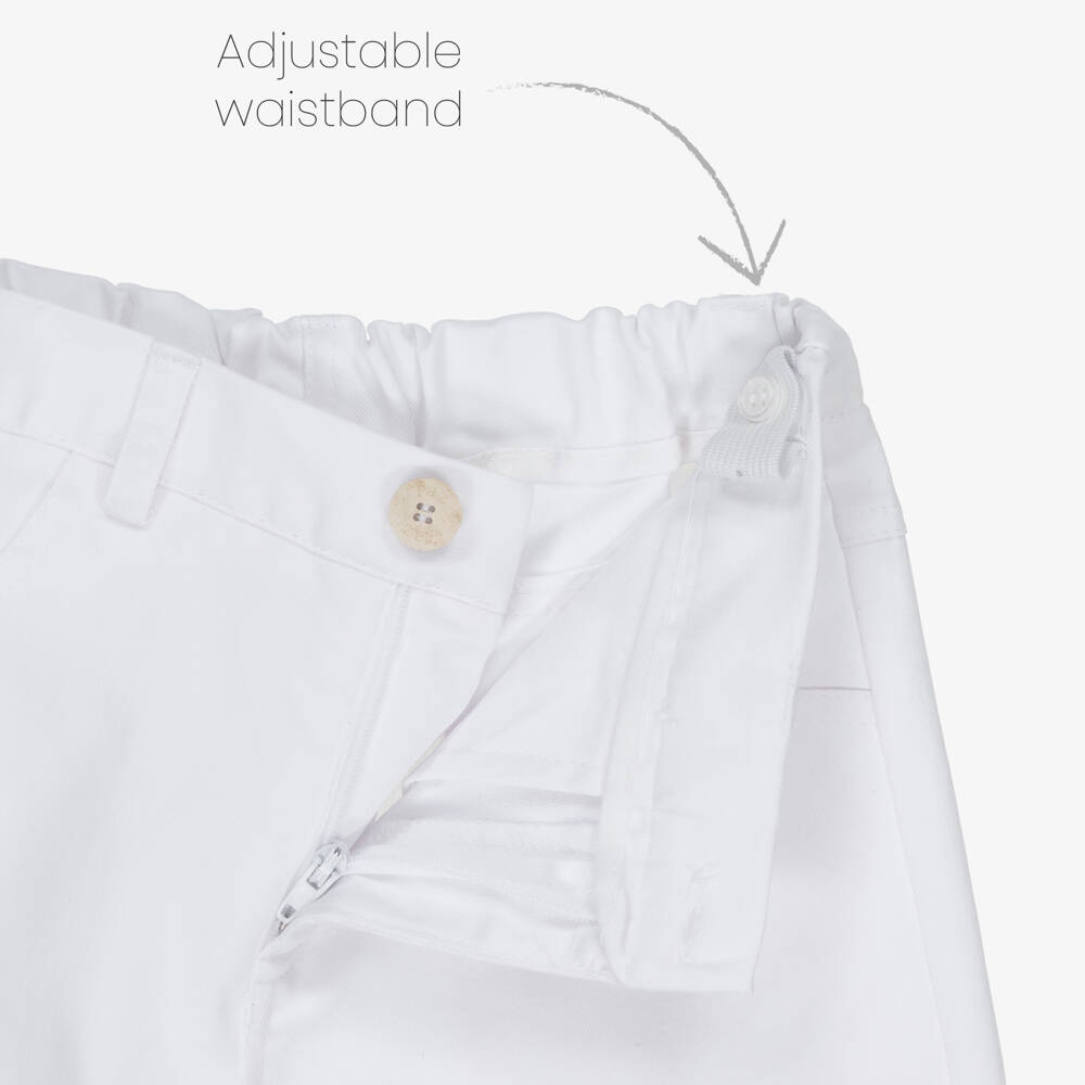 PAZ Rodríguez-طقم قطني تركواز وأبيض للأولاد | Childrensalon Outlet