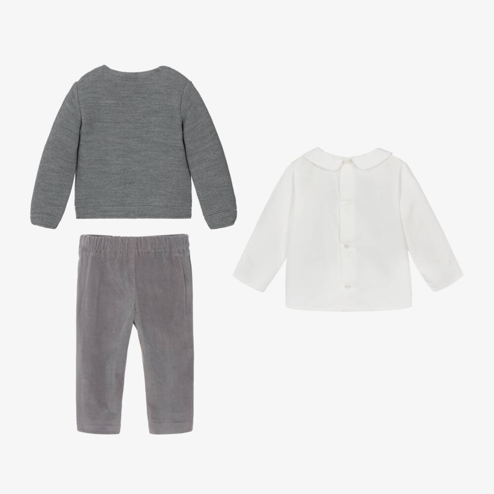 PAZ Rodríguez-Boys Velour Grey Trouser Outfit | Childrensalon Outlet