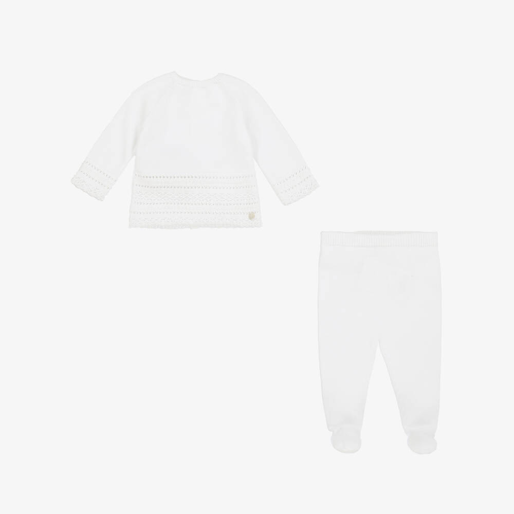 PAZ Rodríguez-Boys White Cozy Knit Set | Childrensalon Outlet