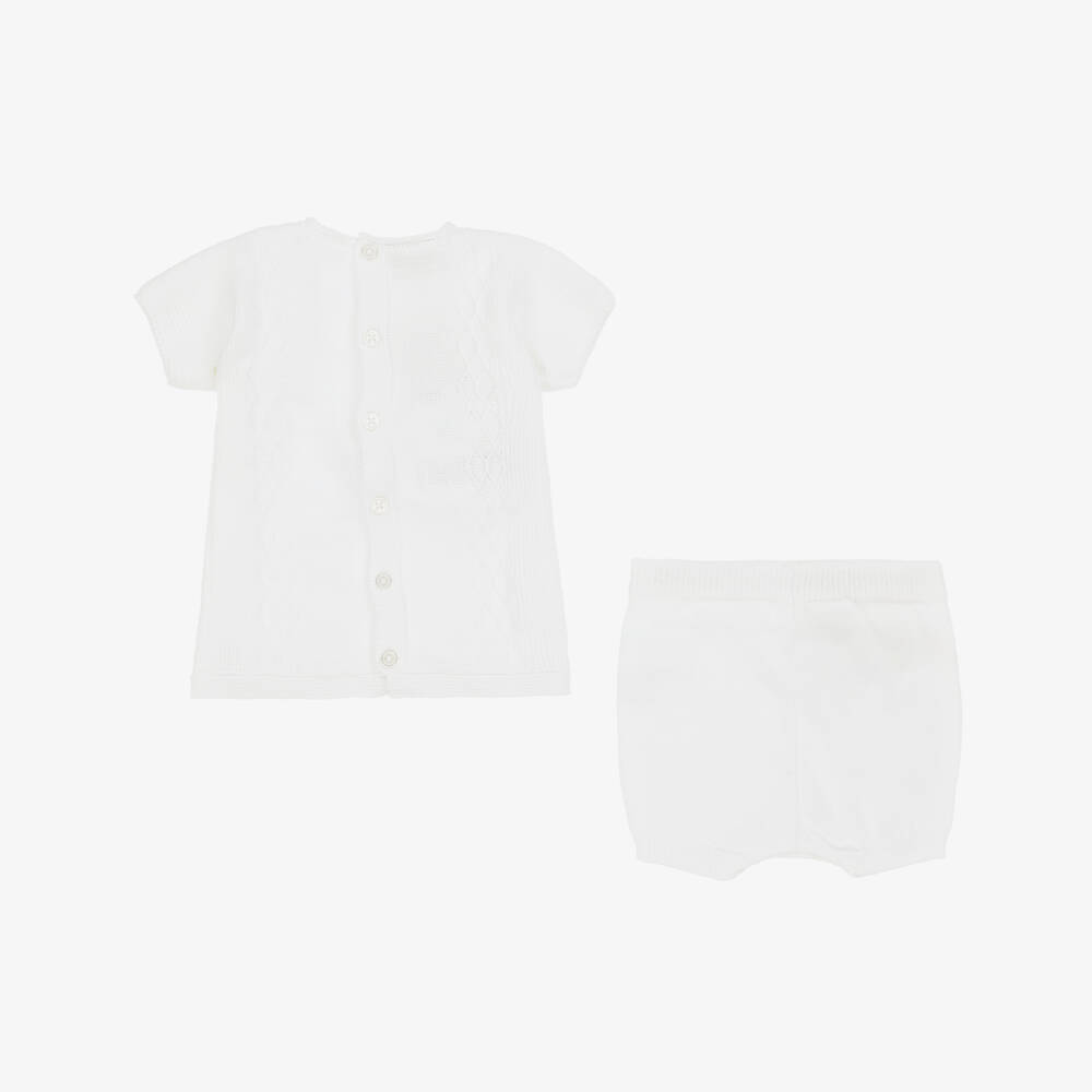 PAZ Rodríguez-Boys' White Knit Shorts Ensemble | Childrensalon Outlet