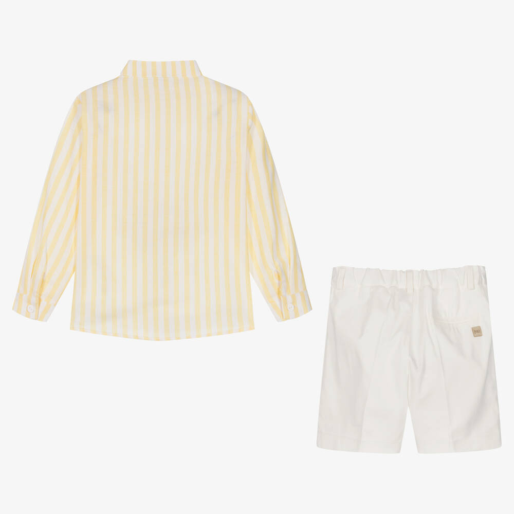 PAZ Rodríguez-Boys Yellow Stripe Shorts Set | Childrensalon Outlet