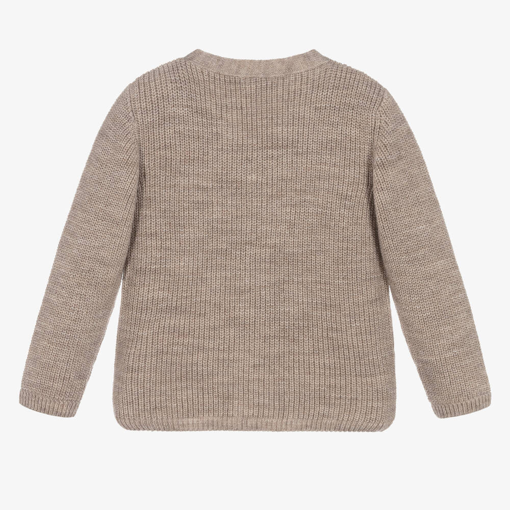 PAZ Rodríguez-كارديغان مزيج صوف محبوك لون بني للأطفال | Childrensalon Outlet