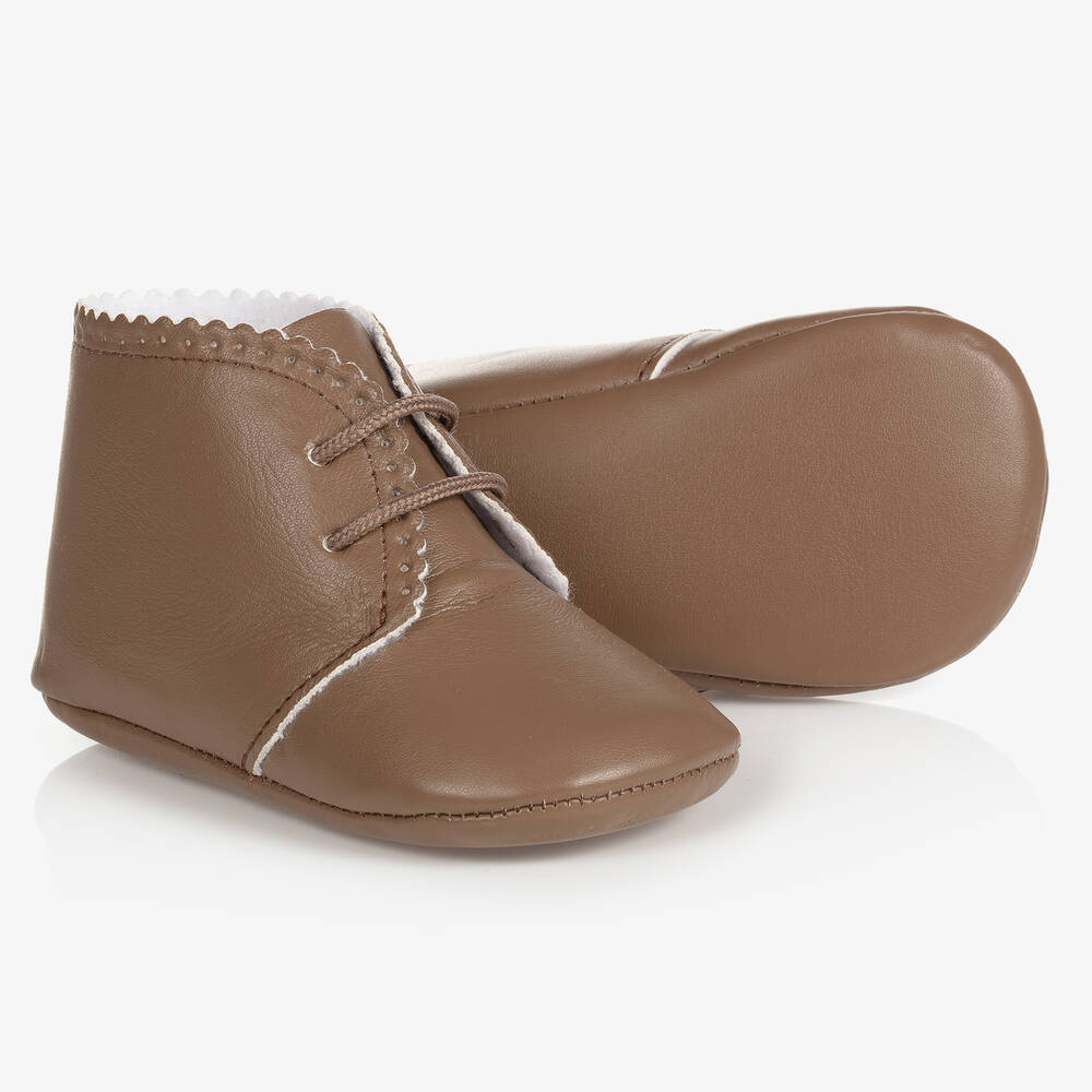 Paz Rodríguez - Brown Pre-Walker Baby Shoes | Childrensalon