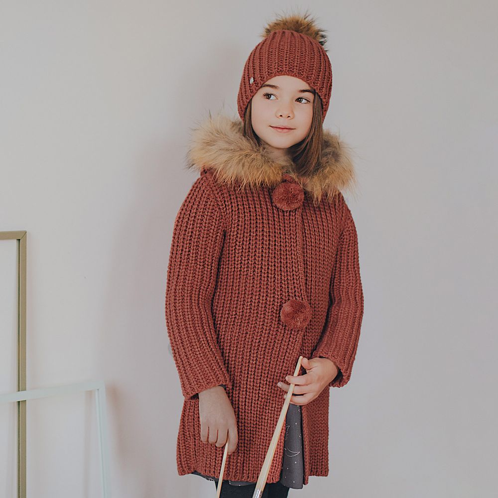 Paz Rodr guez Manteau rose fonc en maille