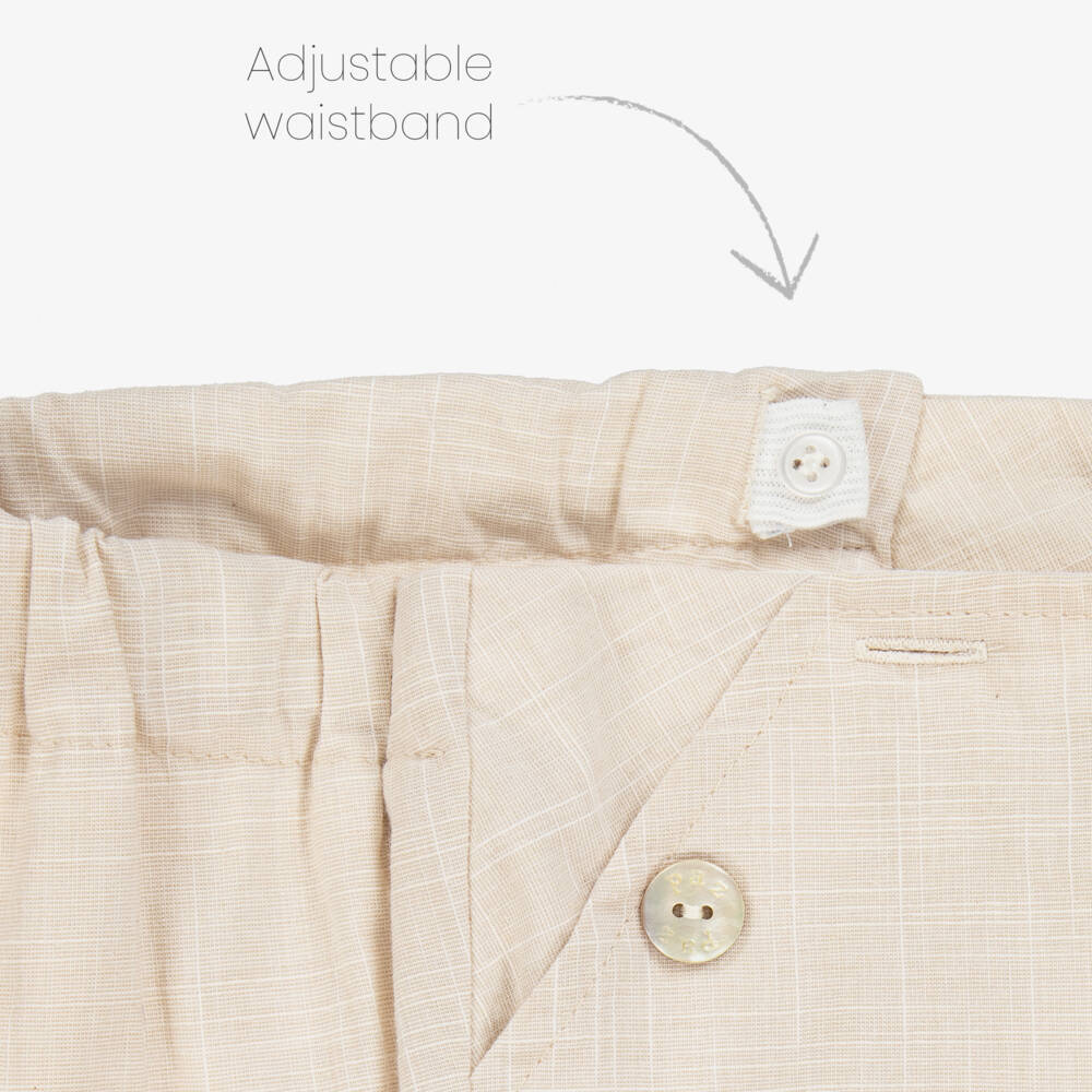 PAZ Rodríguez-Комплект льняных шортов бежевого цвета для мальчиков | Childrensalon Outlet