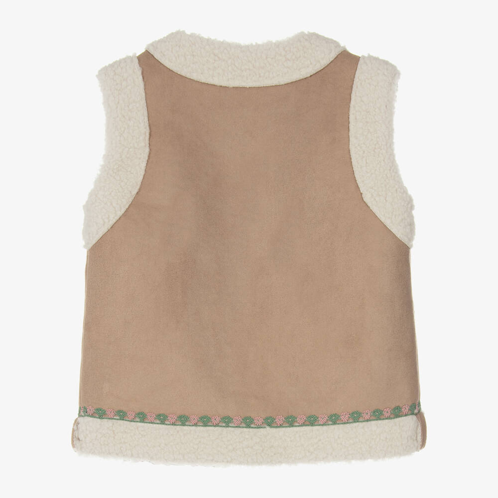 PAZ Rodríguez-Girls Beige Faux Suede Gilet | Childrensalon Outlet