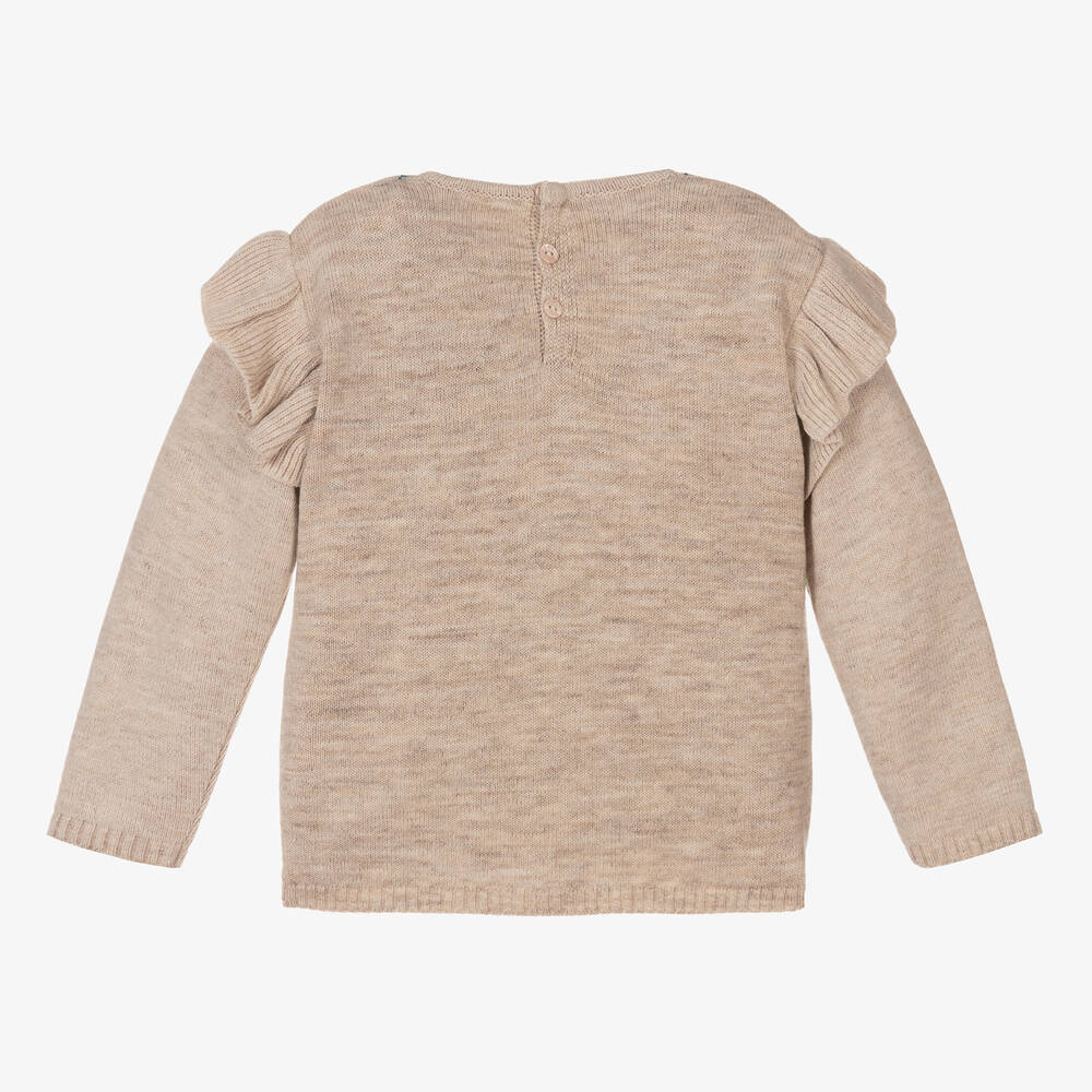 PAZ Rodríguez-Бежевый шерстяной свитер в цветочек | Childrensalon Outlet