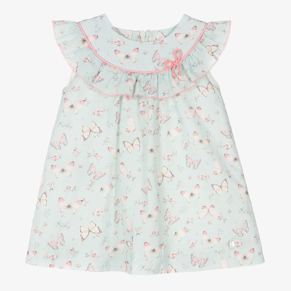 Paz Rodríguez - Girls Blue Butterflies Dress | Childrensalon