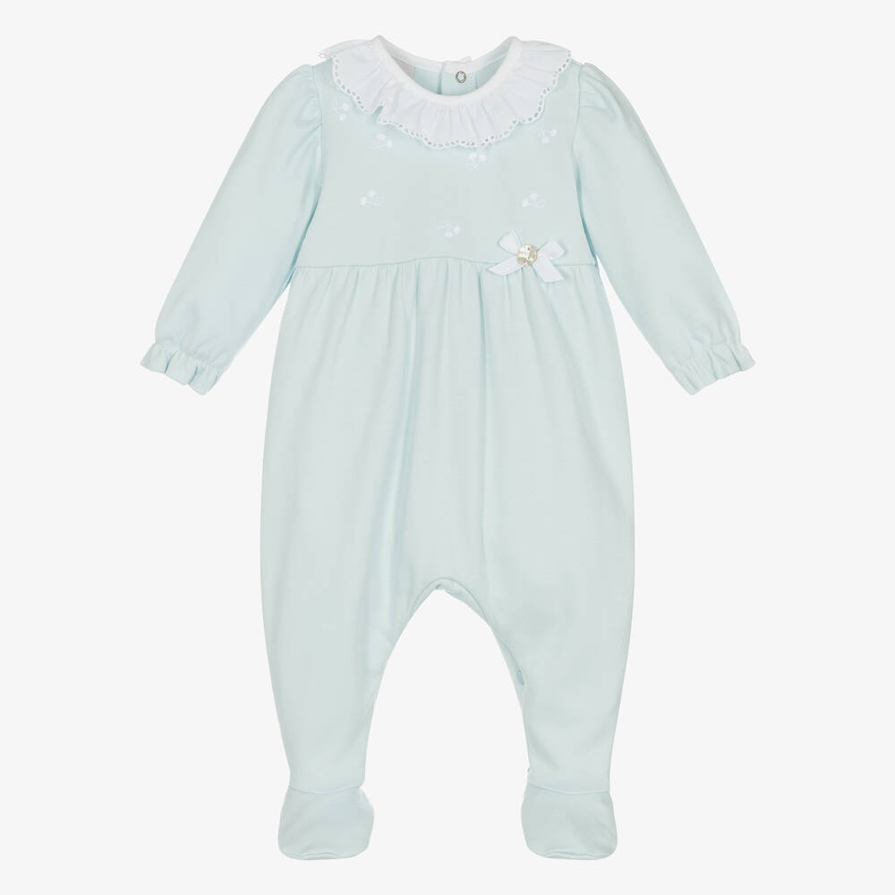 PAZ Rodríguez-Girls Blue Cotton Cherries Babygrow | Childrensalon Outlet