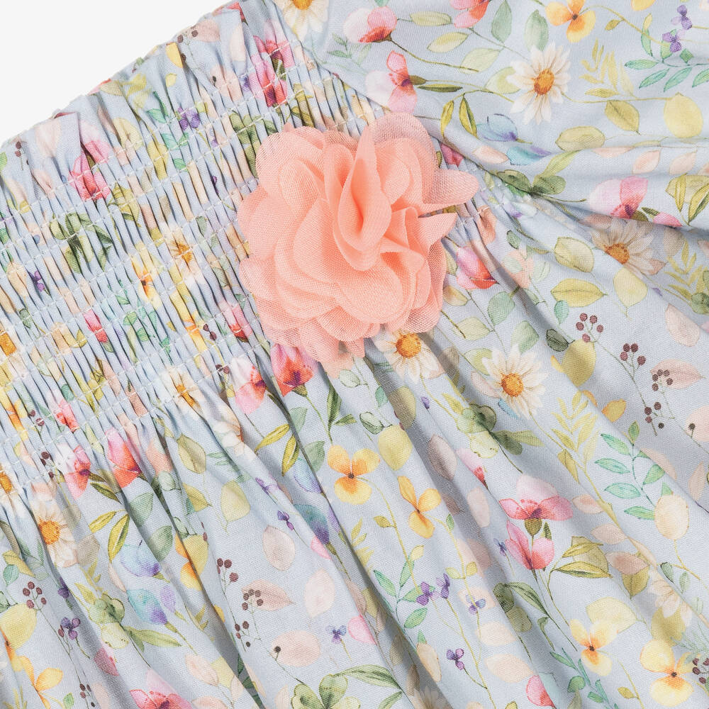 PAZ Rodríguez-Голубое хлопковое платье в цветочек | Childrensalon Outlet