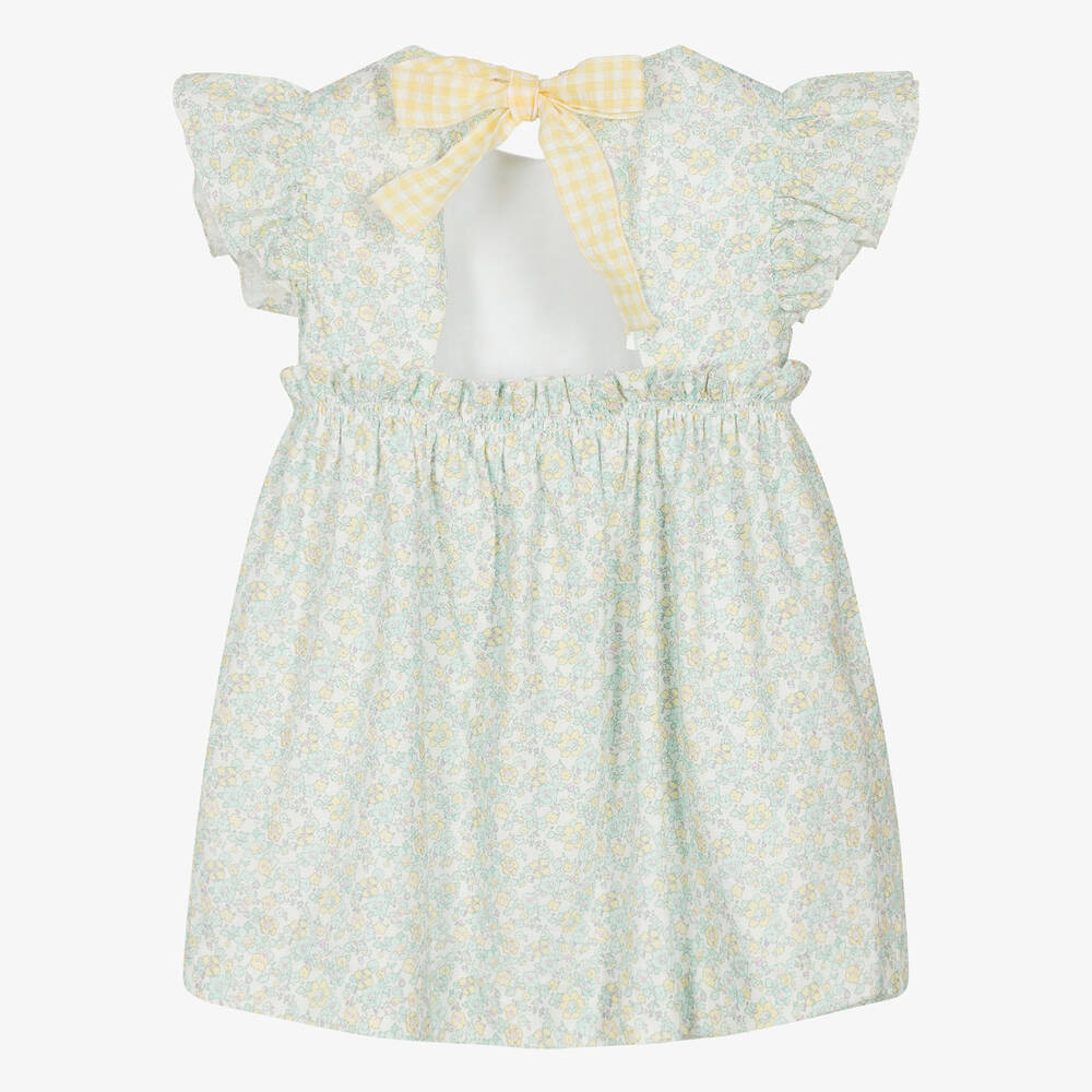 PAZ Rodríguez-فستان قطن لون أزرق بطبعة ورود | Childrensalon Outlet