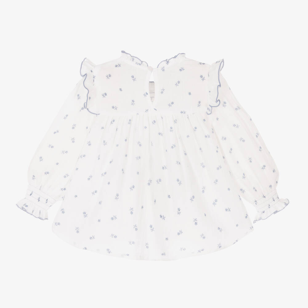 PAZ Rodríguez-بلوزة بطبعة ورود قطن لون أبيض  | Childrensalon Outlet