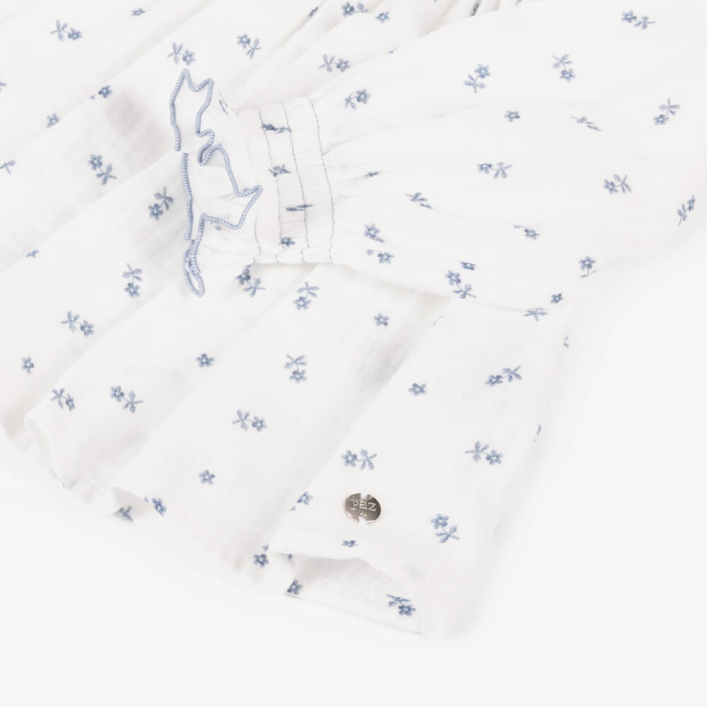 PAZ Rodríguez-بلوزة بطبعة ورود قطن لون أبيض  | Childrensalon Outlet