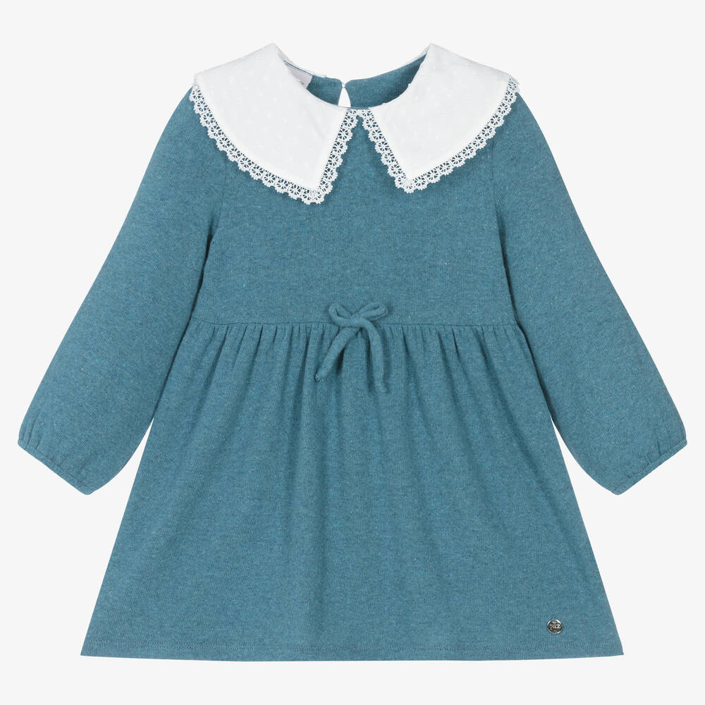 Paz Rodríguez - Girls Blue Knitted Dress | Childrensalon