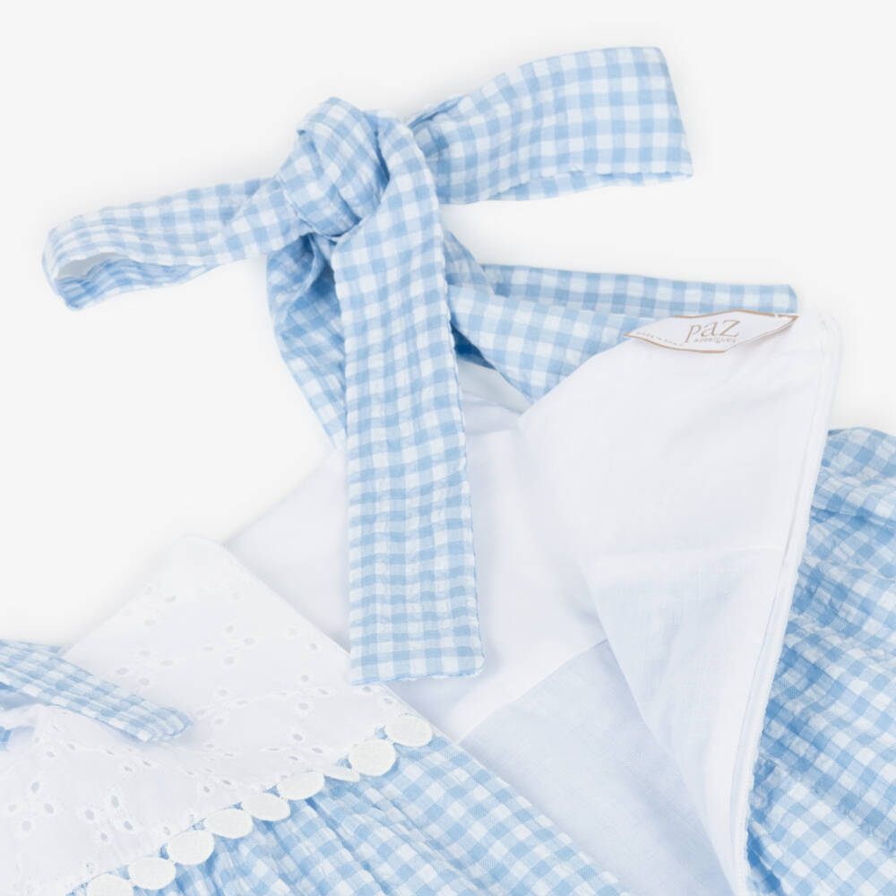 PAZ Rodríguez-Girls Blue & White Gingham Sun Dress | Childrensalon Outlet