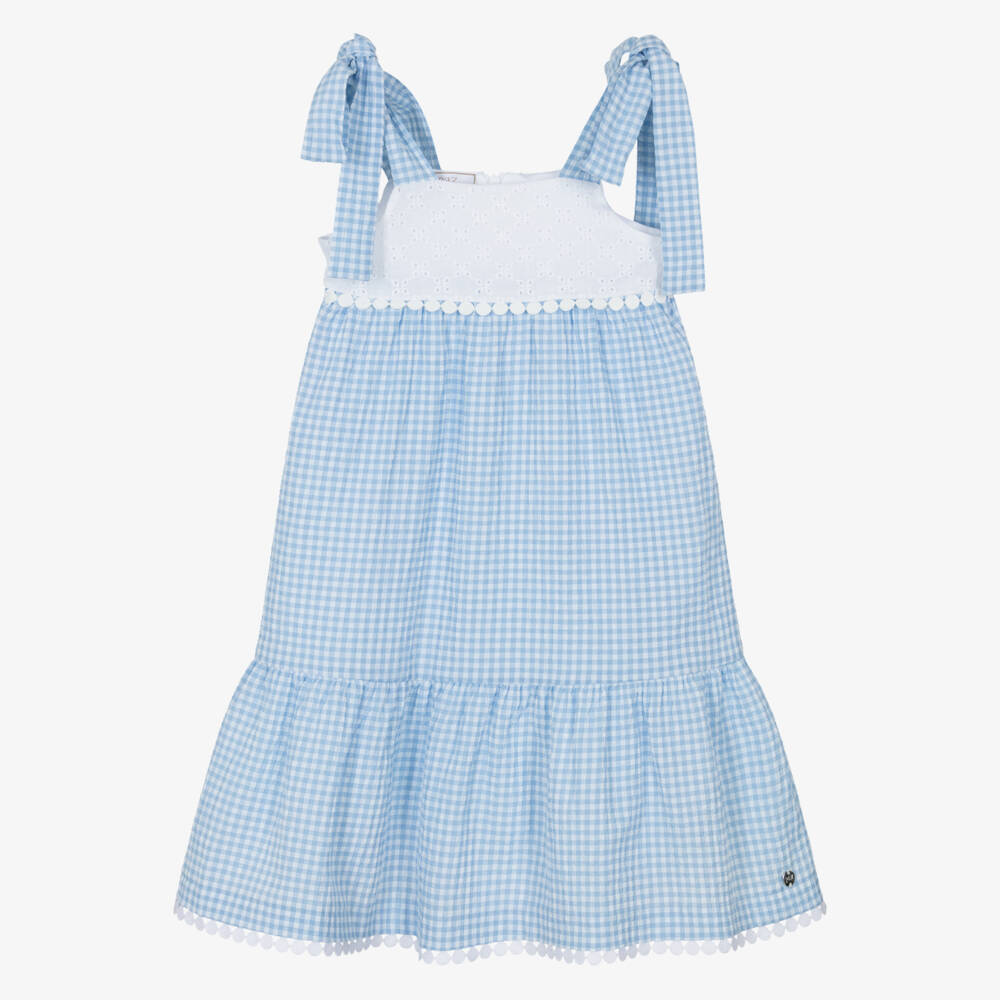 PAZ Rodríguez-Girls Blue & White Gingham Sun Dress | Childrensalon Outlet