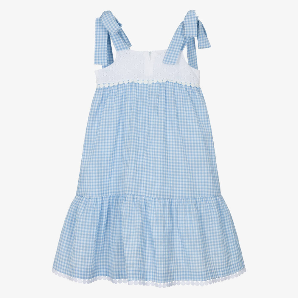 PAZ Rodríguez-Girls Blue & White Gingham Sun Dress | Childrensalon Outlet