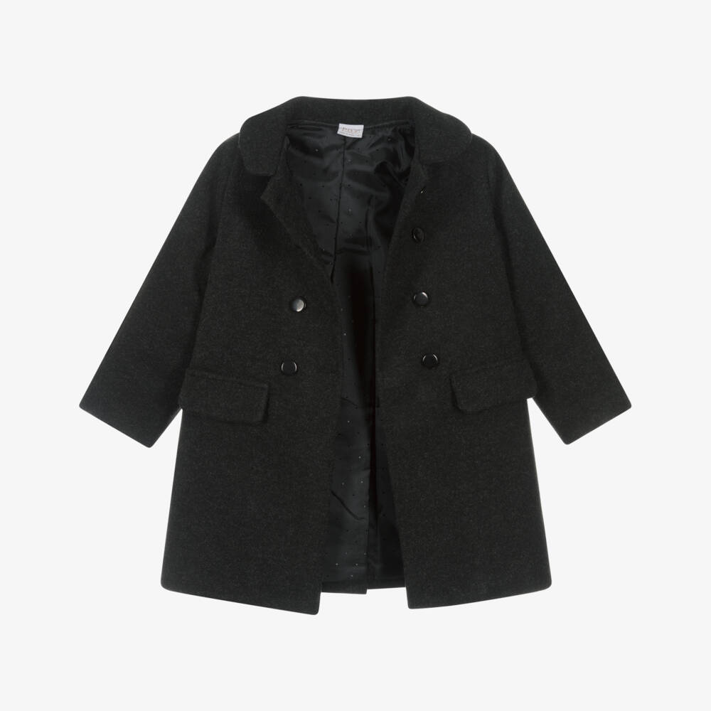 PAZ Rodríguez-معطف فحمي مزدوج الصدر للبنات | Childrensalon Outlet