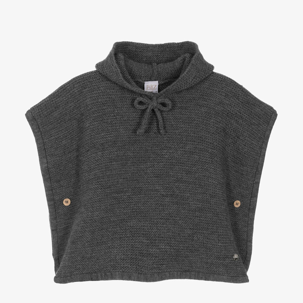 PAZ Rodríguez-Girls Charcoal Wool Blend Cape | Childrensalon Outlet