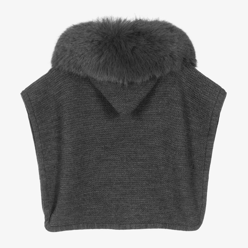 PAZ Rodríguez-Girls Charcoal Wool Blend Cape | Childrensalon Outlet