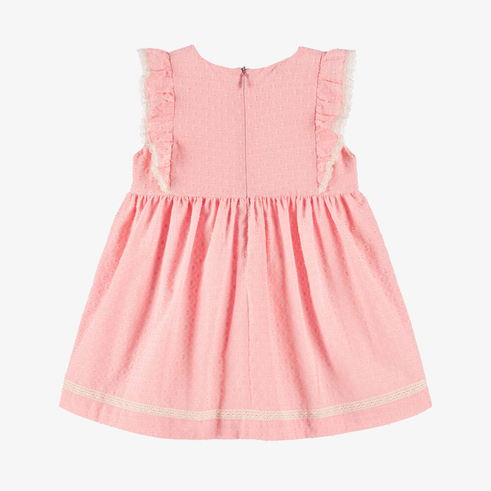 PAZ Rodríguez-Girls Coral Lace-Accented Cotton Dress | Childrensalon Outlet