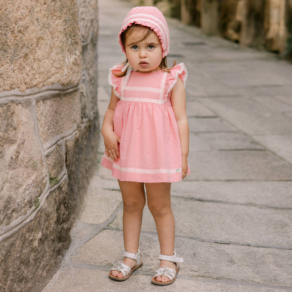 PAZ Rodríguez-Girls Coral Lace-Accented Cotton Dress | Childrensalon Outlet