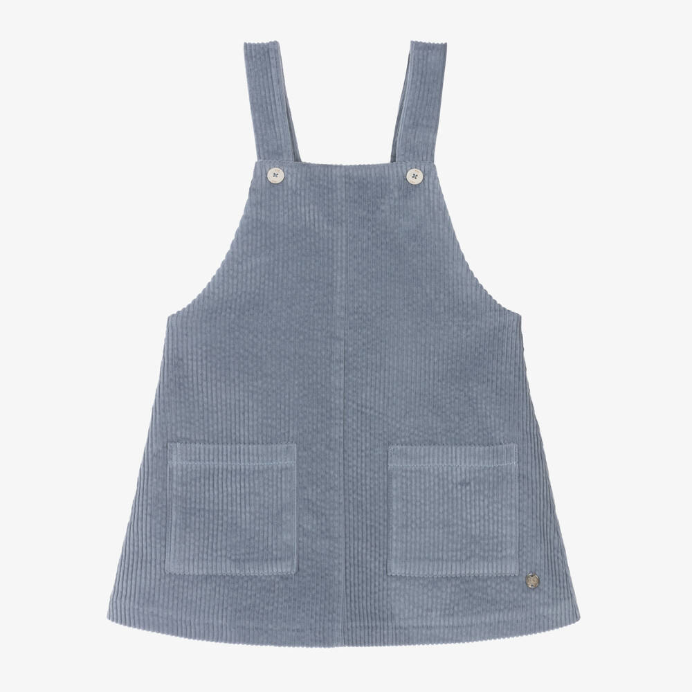 PAZ Rodríguez-Girls Corduroy Blue Pinafore Dress | Childrensalon Outlet