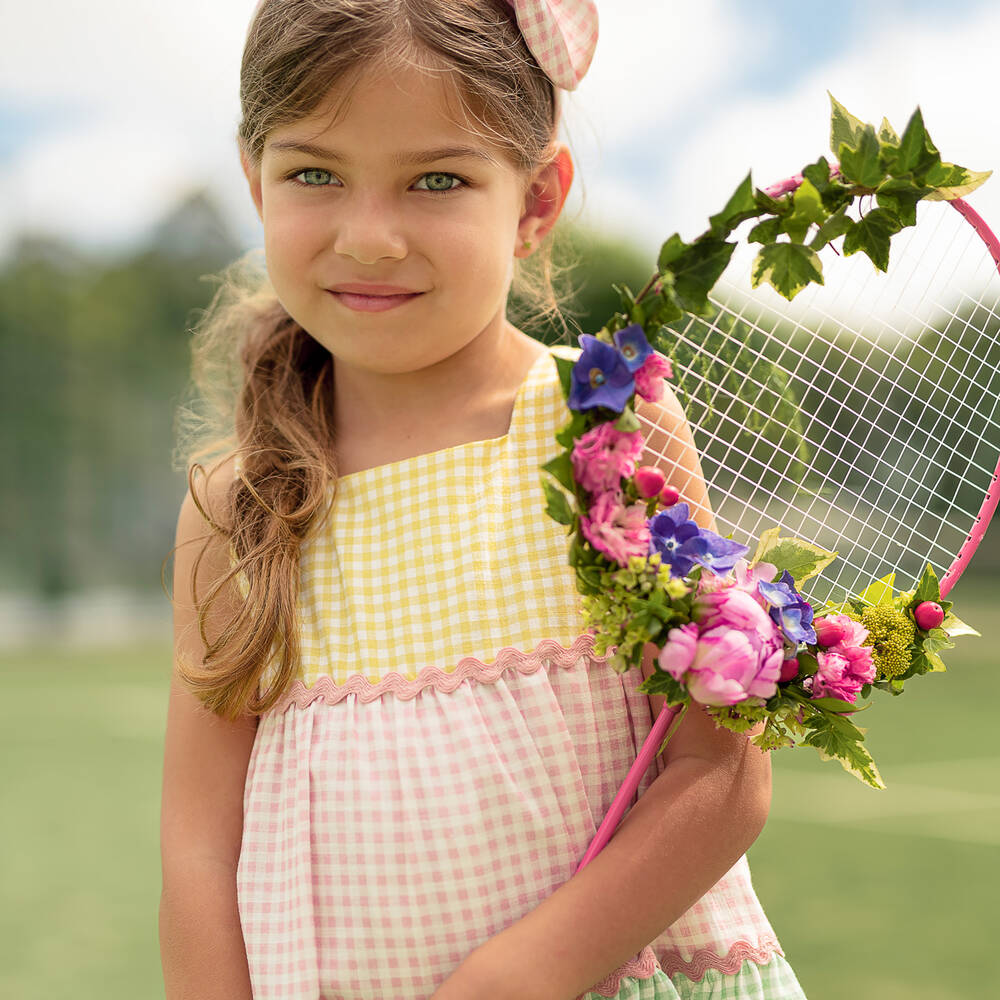 PAZ Rodríguez-فستان قطن لون أصفر وزهري | Childrensalon Outlet