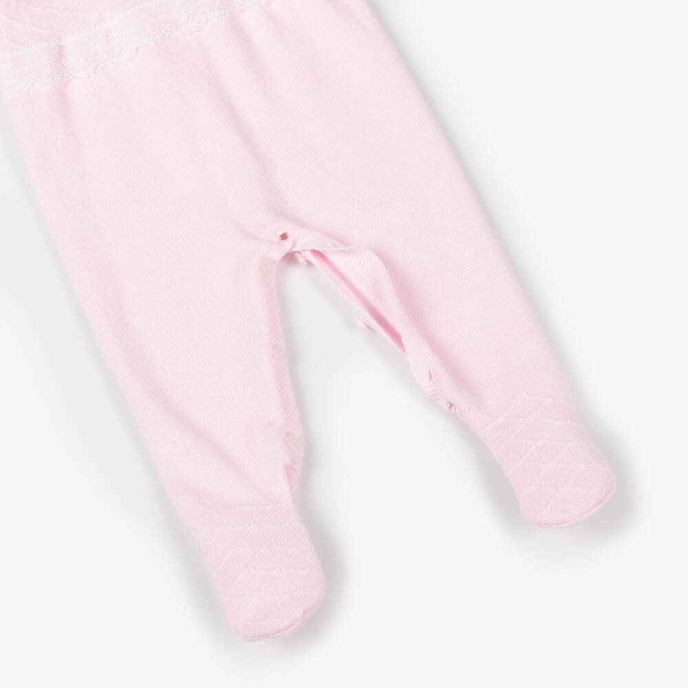 PAZ Rodríguez-Girls Cotton Knit Pink Romper | Childrensalon Outlet
