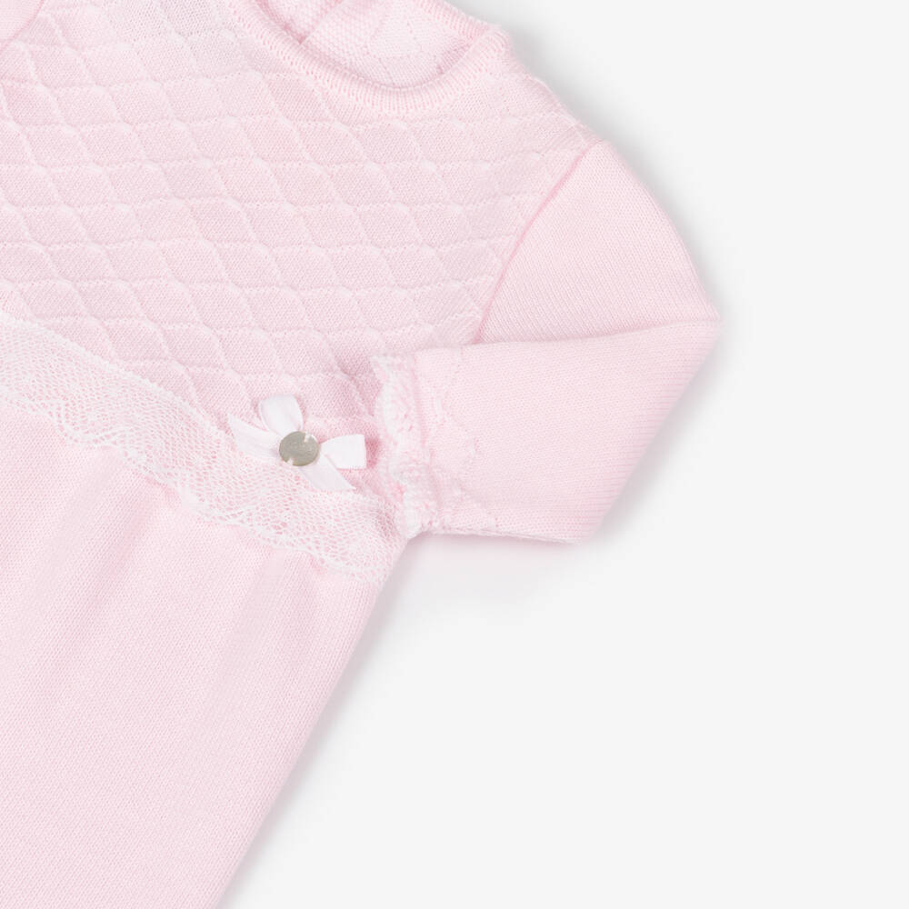 PAZ Rodríguez-Girls Cotton Knit Pink Romper | Childrensalon Outlet