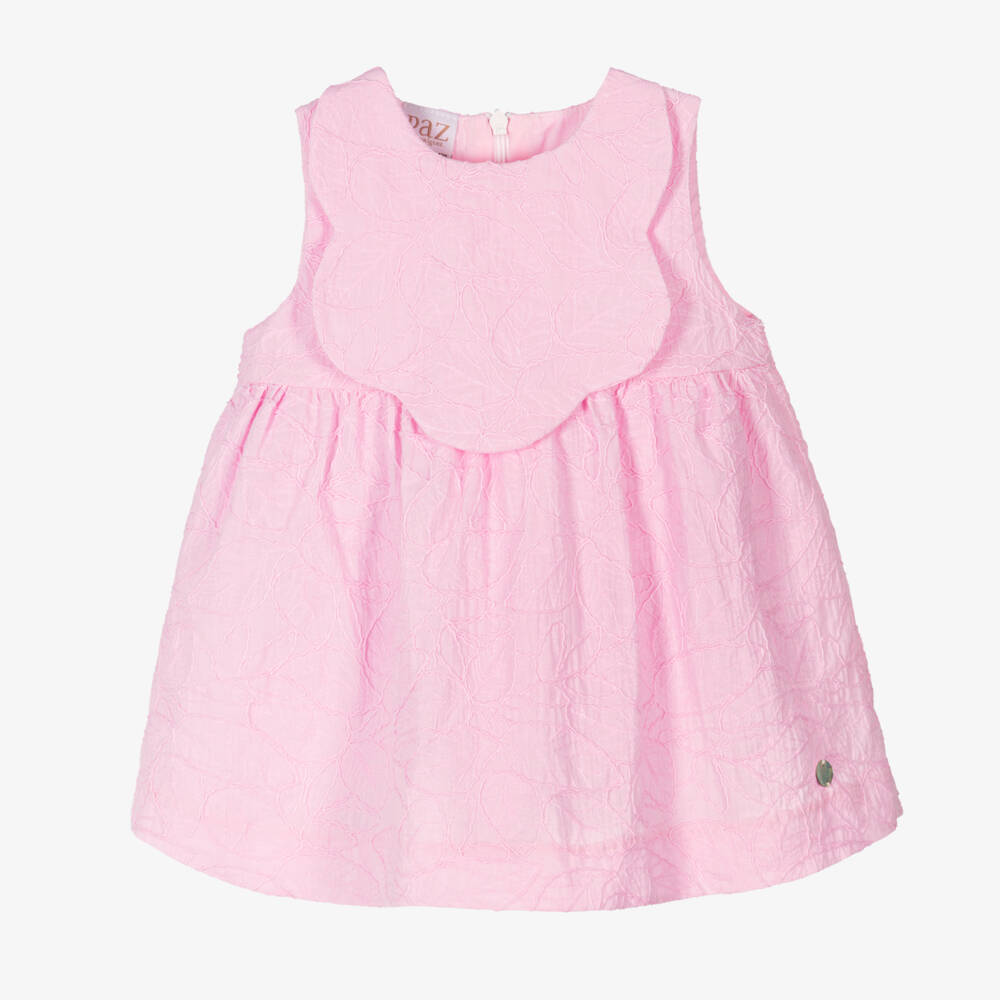 PAZ Rodríguez-Girls Cotton Leaf Embroidered Frock | Childrensalon Outlet