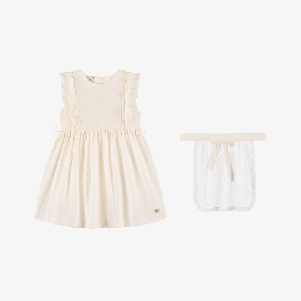 PAZ Rodríguez-Платье кремовое Plumeti для девочек | Childrensalon Outlet