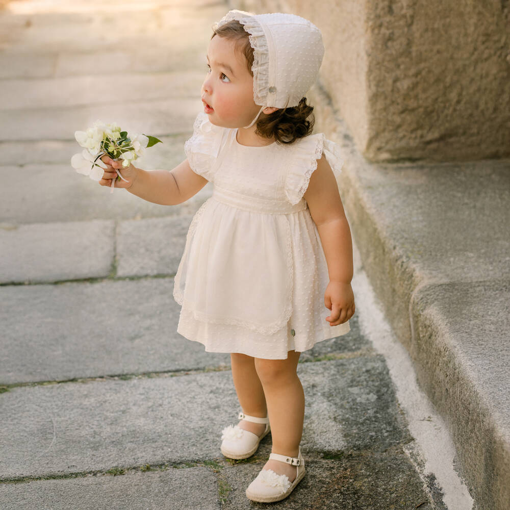 PAZ Rodríguez-Платье кремовое Plumeti для девочек | Childrensalon Outlet